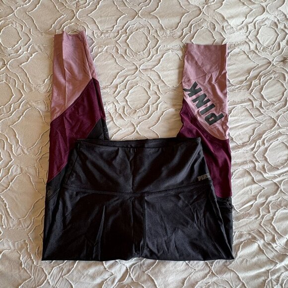 NWOT PINK Victoria's Secret Ultimate High Waisted Tri-colored Legging - Picture 4 of 7